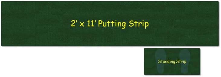 2' x 11' Practice Strip — Pro Putt Systems dimensioned layout