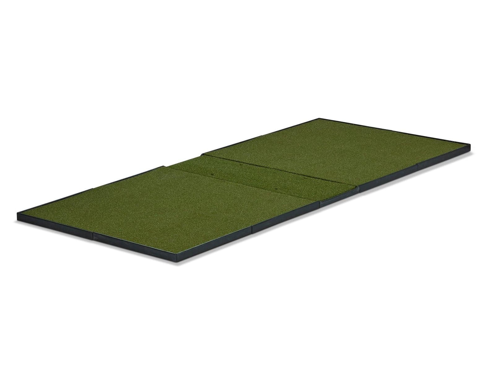 Fiberbuilt Player Preferred Studio 9' x 4' hitting mat, elevated three-quarter view
