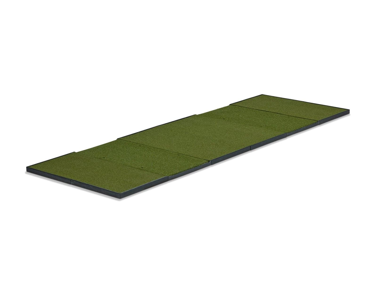 Fiberbuilt Player Preferred Studio 12' x 4' hitting mat, elevated three-quarter view