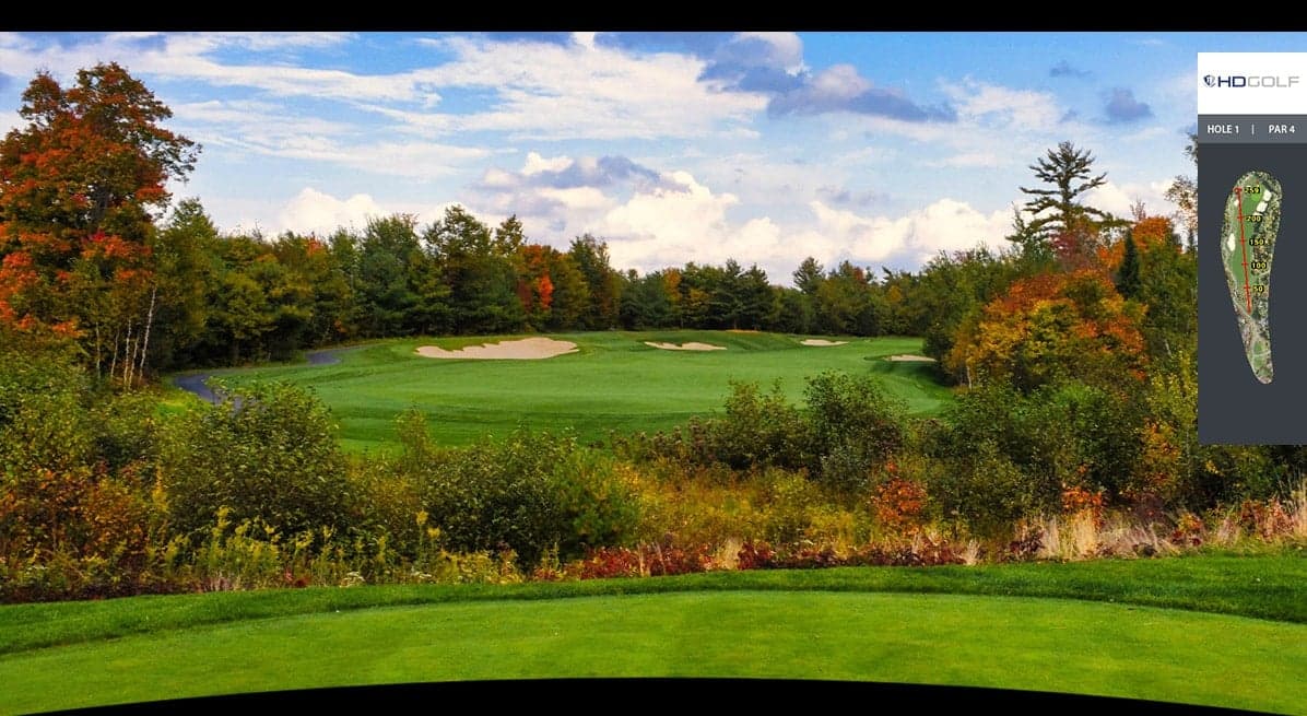 HD Golf simulator software rendering an autumn course hole